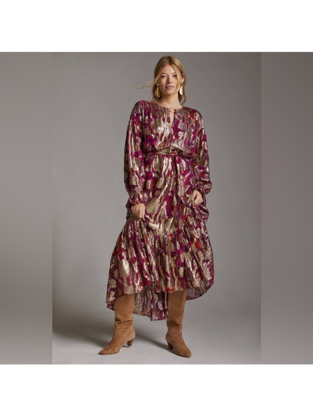 Anthropologie metallic dress